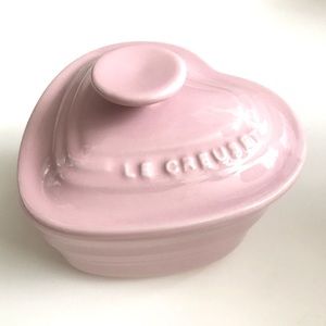 Le Creuset Satin Pink Heart Ramekin with Lid